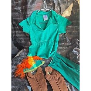VINTAGE DISNEY Toddler Robin Hood Costume, Green & Brown (Size 3-4) HAT LEGGINGS